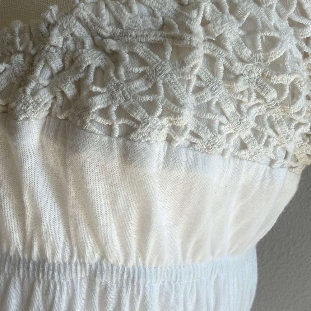Urban Outfitters Short Sleeve Dress White Cotton Peasant Top - Picture 3 of 7
